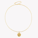 Lottie Hammered Gold Pendant Necklace, view 13