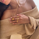 Lottie Hammered Gold Pendant Necklace, view 9