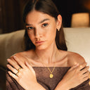 Lottie Hammered Gold Pendant Necklace, view 8