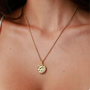 Lottie Hammered Gold Pendant Necklace, view 5