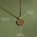 Lottie Hammered Gold Pendant Necklace, view 7