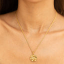 Lottie Hammered Gold Pendant Necklace, view 10