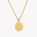 Lottie Hammered Gold Pendant Necklace, view 12