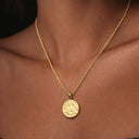 Lottie Hammered Gold Pendant Necklace, view 2