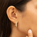 Francesca Sparkly Zircon Huggie Hoop Earrings, view 4