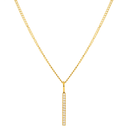Maria Gold Bar Necklace with White Zircon Stones, view 8