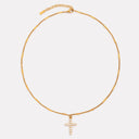 Sabine Gold Zircon Cross Pendant Necklace, view 7