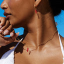 Ines Red Chilli Pepper Charm Necklace, view 9
