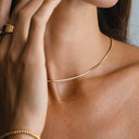 Violet Fine Snake Chain Choker Necklace, view 5