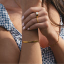 Yasmin Organic Wavy Gold Bangle, view 6