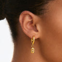 Gabriela Gold Zircon Pendant Hoop Earrings