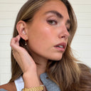 Hilda Gold Star Charm Huggie Earrings, view 3