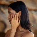 Juno Gold Teardrop Hoop Earrings, view 4