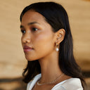 Mariana Chunky Freshwater Pearl Hoop Earrings, view 2