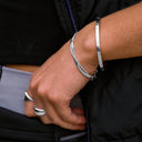 Louise Herringbone and Rope Chain Layered Bracelet, view 17