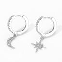 Seraphine Crescent Moon and Star Dangle Earrings, view 3