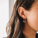 Seraphine Crescent Moon and Star Dangle Earrings, view 2