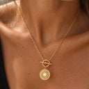 Naomi Gold Sun Coin Pendant Necklace