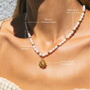 Zoe Freshwater Pearl & Gold Bead Necklace, view 6