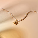 Zoe Freshwater Pearl & Gold Bead Necklace, view 7