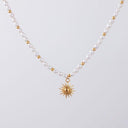 Zoe Freshwater Pearl & Gold Bead Necklace, view 3