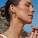 Solange Mini Sun Hoop Earrings, view 6
