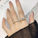 Lucia Gold Three Stone Ring Set, view 6