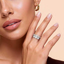 Lucia Gold Three Stone Ring Set, view 8