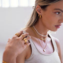 Juno Gold Teardrop Hoop Earrings, view 3