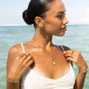 Kaia Gold Scarab Pendant Necklace, view 9