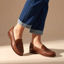 Wilhelmina penny loafers for women with round toe
