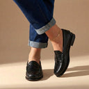 Wilhelmina penny loafers for women with round toe, view 4