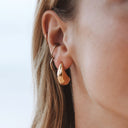 Juno Gold Teardrop Hoop Earrings, view 9