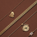 Wren Thick Woven Chain Choker Necklace, view 10