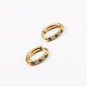 Kamila Gold Green Crystal Hoop Earrings, view 3