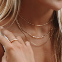 Cassandra Triple Layered Chain Necklace, view 3