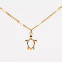 Mabel Mother of Pearl Turtle Charm Necklace