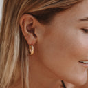 Lorna Gold Twisted Hoop Earrings, view 4