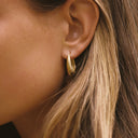 Ilse Gold Twisted Ridged Hoop Earrings, view 5