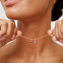 Penelope Gold Paperclip Chain Birthstone Necklace