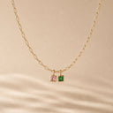 Penelope Gold Paperclip Chain Birthstone Necklace, view 11