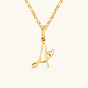 Halle Gold Initial Necklace in 18k gold plated stainless steel