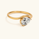 Elva Gold Birthstone Ring in 18k gold plated stainless steel