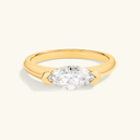 Ava Gold East West Marquise Ring in 18k gold plated stainless steel