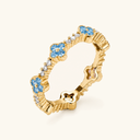 Elodie Gold Clover Stacking Ring, view 9