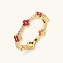 Elodie Gold Clover Stacking Ring, view 10