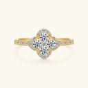 Mila Gold Clover Halo Ring in 18k gold plated stainless steel
