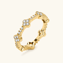 Elodie Gold Clover Stacking Ring in 18k gold plated stainless steel