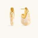 Ines Gold Resin Drop Earrings, view 5