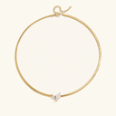 Sofia Gold Omega Choker Necklace, view 22
